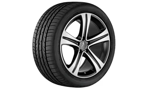 Колесный диск 8,5J×19 ET35,5 для Mercedes-Benz SL 231, передняя ось, черный, с алмазной проточкой, 5 спиц — фото 2