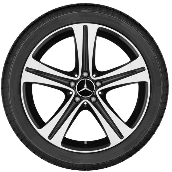 Колесный диск 8,5J×19 ET35,5 для Mercedes-Benz SL 231, передняя ось, черный, с алмазной проточкой, 5 спиц — фото 3
