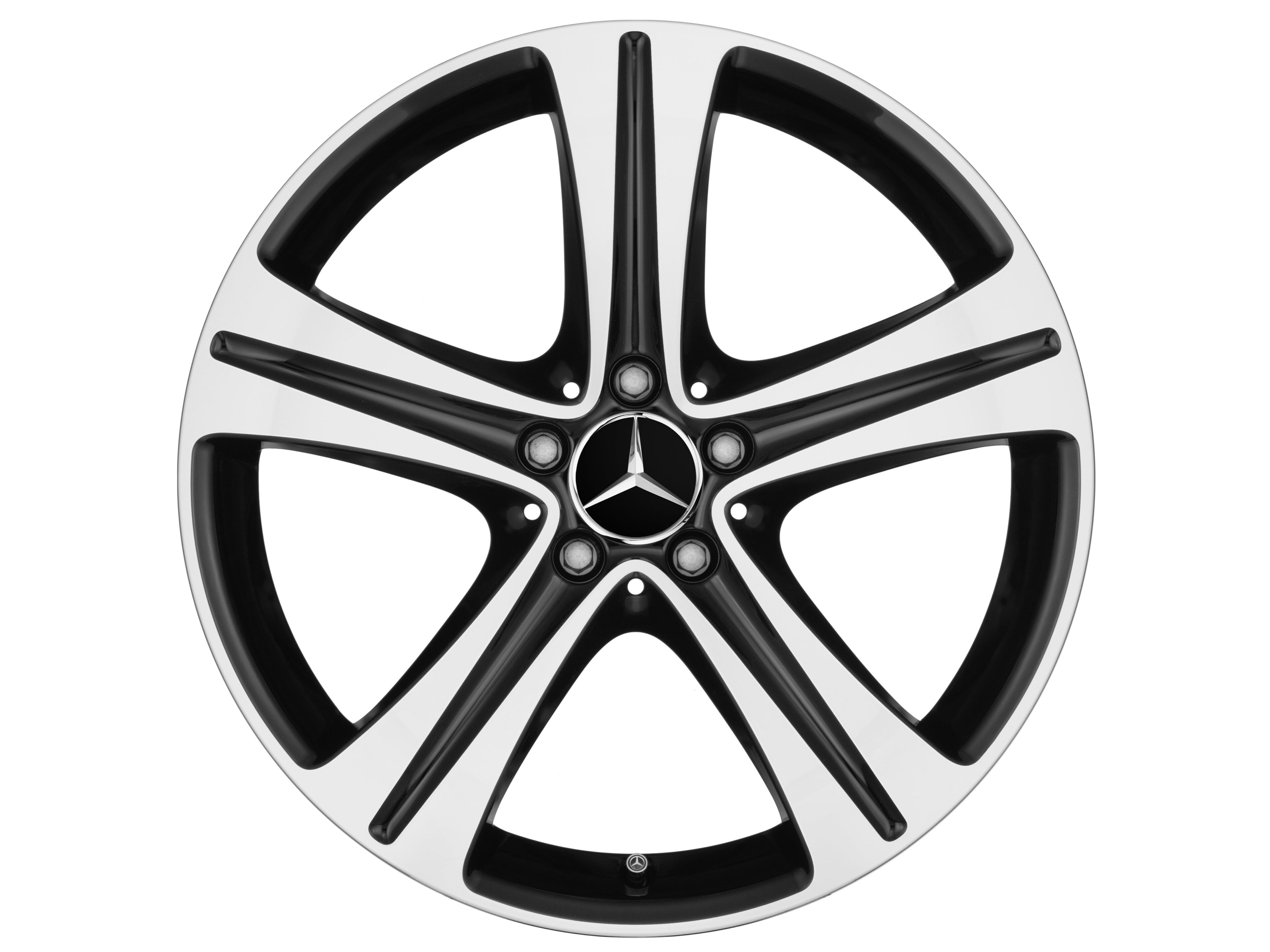 Колесный диск 9,5J×19 ET47,5 для Mercedes-Benz SL 231, задняя ось, черный, с алмазной проточкой, 5 спиц — фото 1