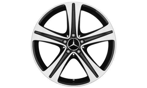 Колесный диск 9,5J×19 ET47,5 для Mercedes-Benz SL 231, задняя ось, черный, с алмазной проточкой, 5 спиц — фото 1