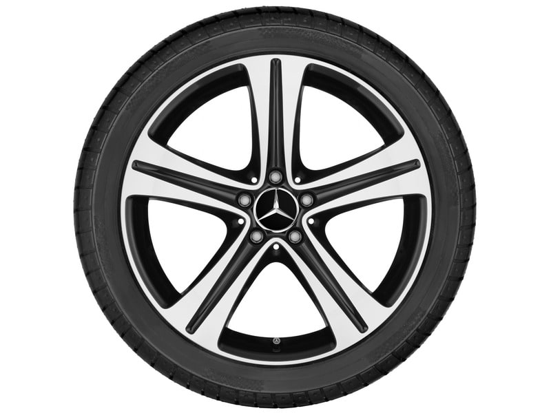 Колесный диск 9,5J×19 ET47,5 для Mercedes-Benz SL 231, задняя ось, черный, с алмазной проточкой, 5 спиц — фото 2