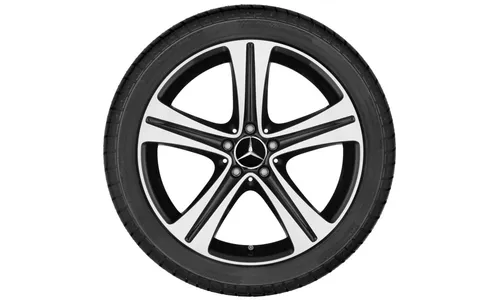 Колесный диск 9,5J×19 ET47,5 для Mercedes-Benz SL 231, задняя ось, черный, с алмазной проточкой, 5 спиц — фото 2