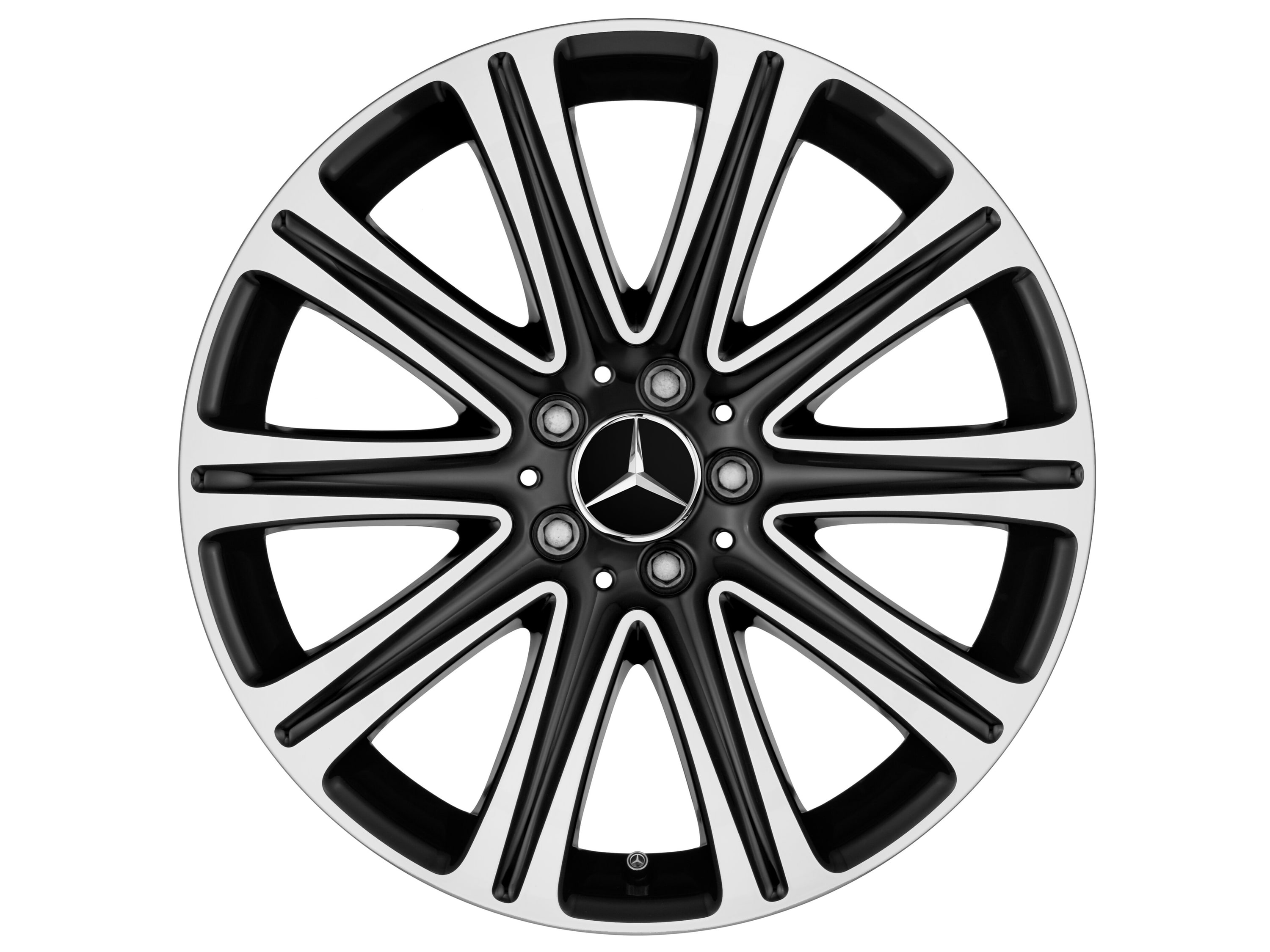 Колесный диск 8,5J×19 ET35,5 для Mercedes-Benz SL 231, передняя ось, черный, с алмазной проточкой — фото 1