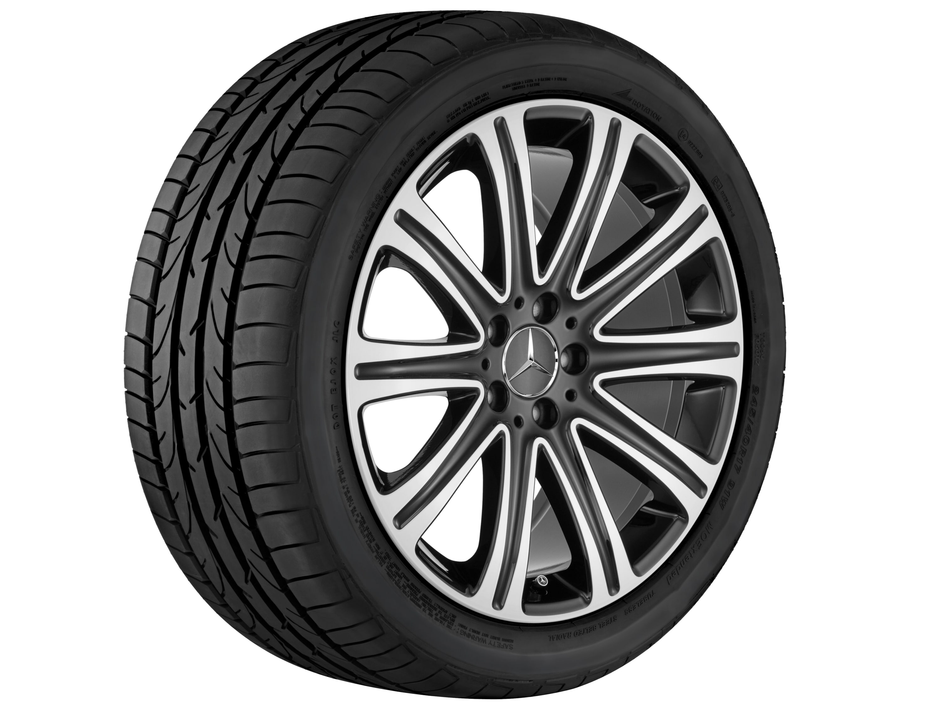 Колесный диск 8,5J×19 ET35,5 для Mercedes-Benz SL 231, передняя ось, черный, с алмазной проточкой — фото 2