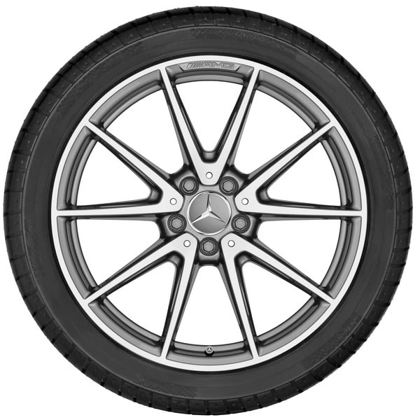 Колесный диск AMG 9J×19 ET27 для Mercedes-Benz SL 231, передняя ось, титаново-серый, 5 двойных спиц — фото 3
