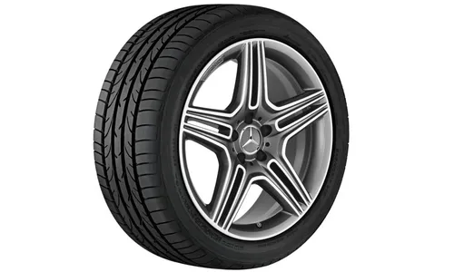 Колесный диск AMG 10J×19 ET48 для Mercedes-Benz SL 231, задняя ось, титаново-серый, 5 двойных спиц — фото 1