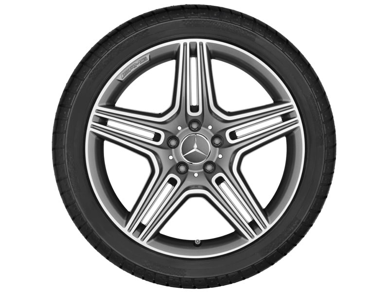 Колесный диск AMG 10J×19 ET48 для Mercedes-Benz SL 231, задняя ось, титаново-серый, 5 двойных спиц — фото 3
