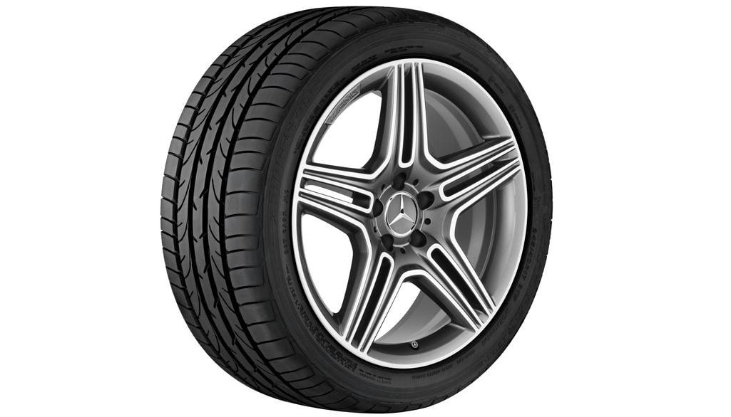 Колесный диск AMG 10J×19 ET48 для Mercedes-Benz SL 231, задняя ось, титаново-серый, 5 двойных спиц — фото 4