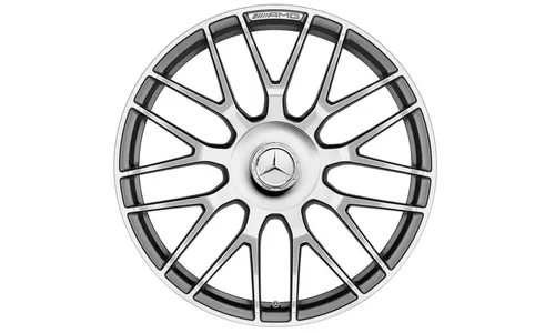 Колесный диск AMG 9J×19 ET27 для Mercedes-Benz SL 231, передняя ось, титаново-серый, с алмазной проточкой, перекрестные спицы — фото 1
