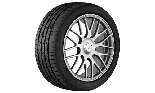 Колесный диск AMG 9J×19 ET27 для Mercedes-Benz SL 231, передняя ось, титаново-серый, с алмазной проточкой, перекрестные спицы — фото 2