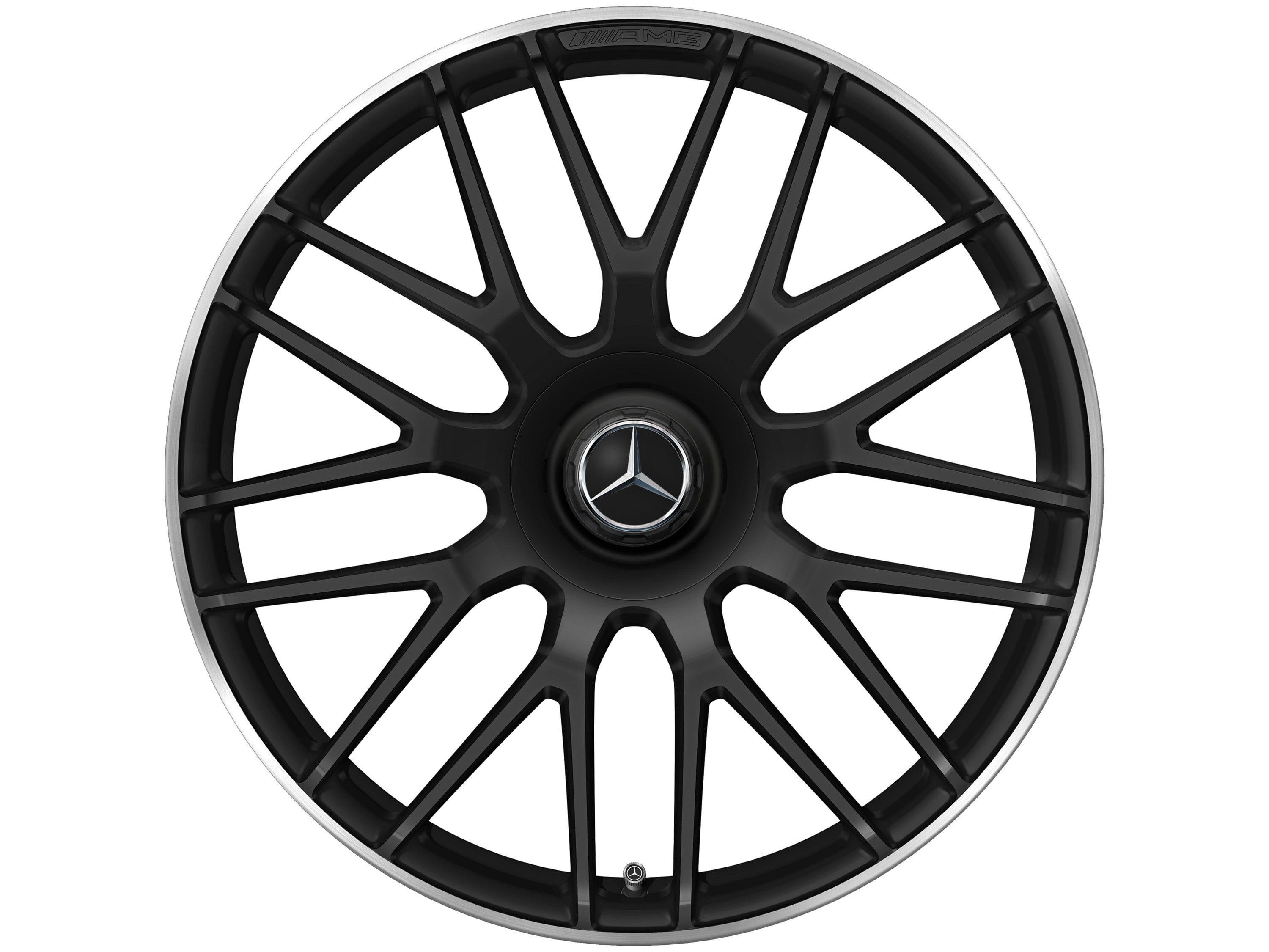 Колесный диск AMG 9J×19 ET27 для Mercedes-Benz SL 231, передняя ось, черный, матовый, перекрестные спицы — фото 4