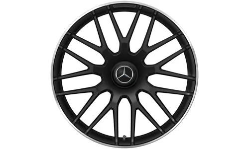 Колесный диск AMG 9J×19 ET27 для Mercedes-Benz SL 231, передняя ось, черный, матовый, перекрестные спицы — фото 4