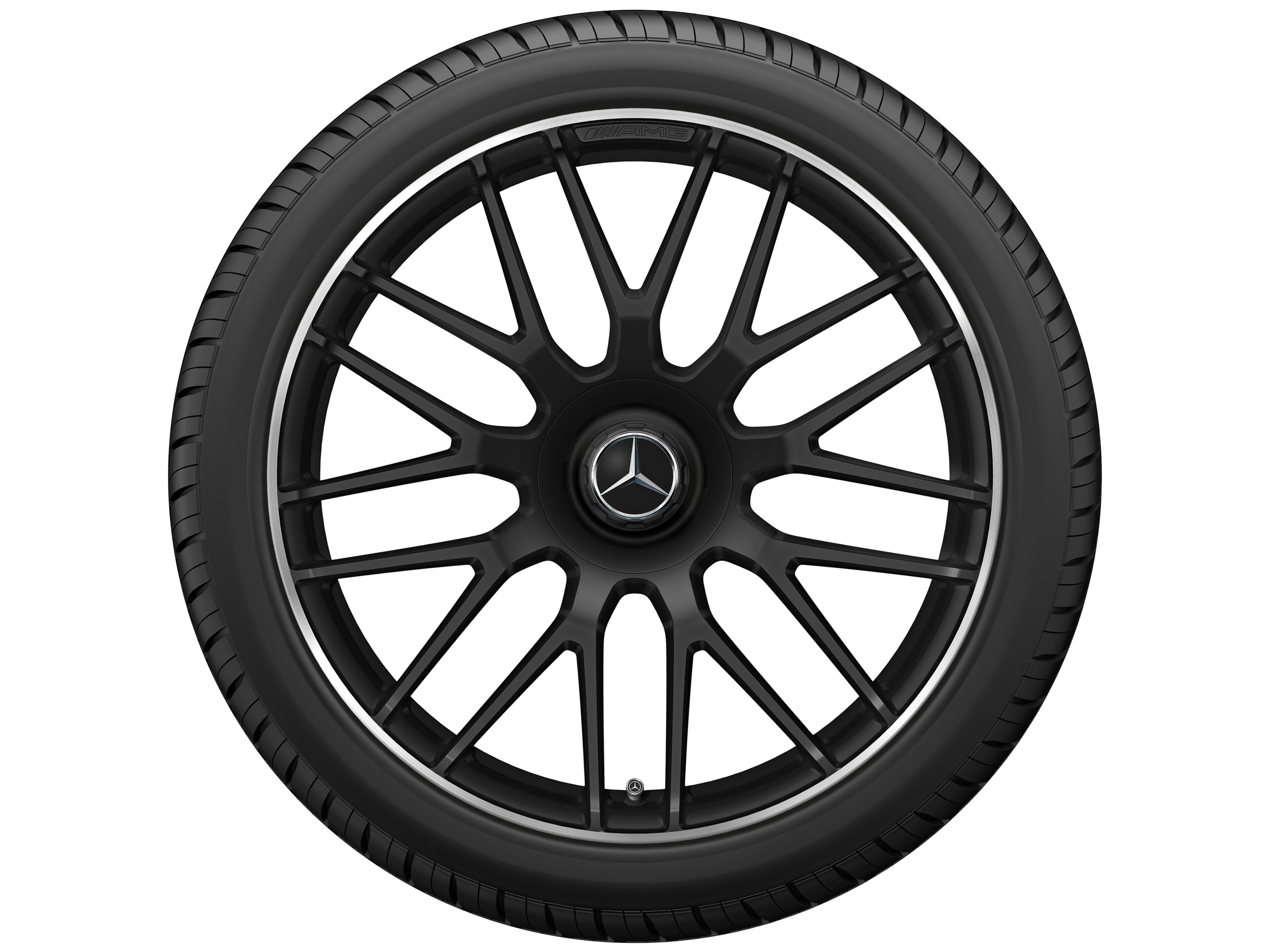 Колесный диск AMG 9J×19 ET27 для Mercedes-Benz SL 231, передняя ось, черный, матовый, перекрестные спицы — фото 5