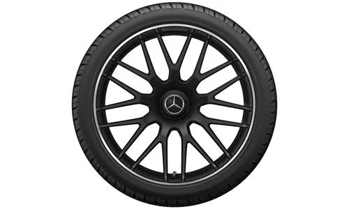 Колесный диск AMG 9J×19 ET27 для Mercedes-Benz SL 231, передняя ось, черный, матовый, перекрестные спицы — фото 5
