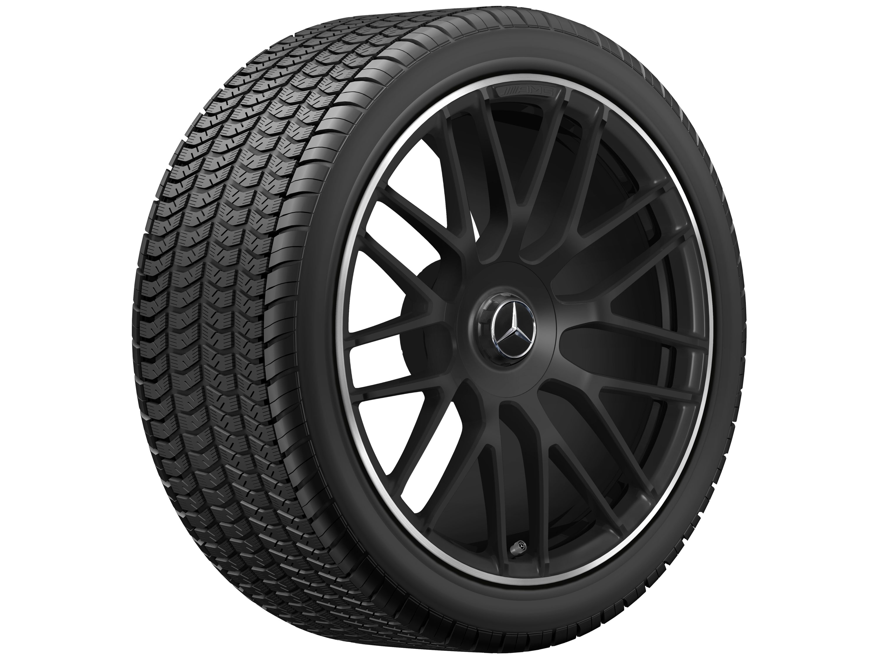 Колесный диск AMG 9J×19 ET27 для Mercedes-Benz SL 231, передняя ось, черный, матовый, перекрестные спицы — фото 6