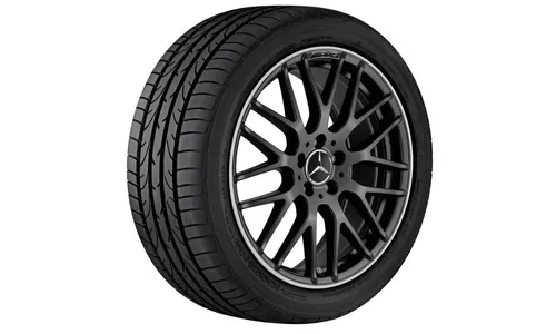 Колесный диск AMG 10J×20 ET48 для Mercedes-Benz SL 231, задняя ось, черный, матовый, перекрестные спицы — фото 2