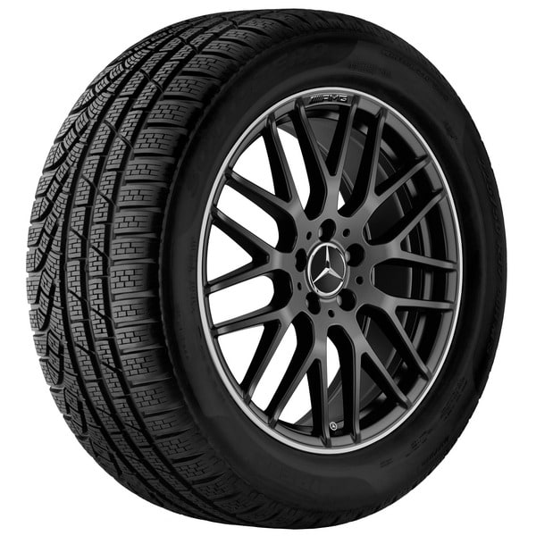 Колесный диск AMG 10J×20 ET48 для Mercedes-Benz SL 231, задняя ось, черный, матовый, перекрестные спицы — фото 3