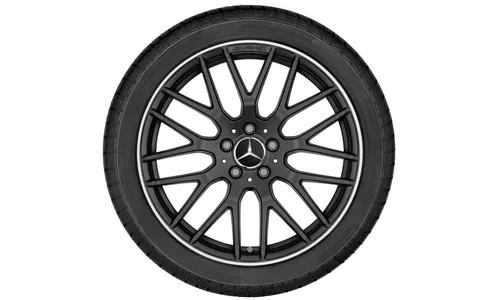 Колесный диск AMG 10J×20 ET48 для Mercedes-Benz SL 231, задняя ось, черный, матовый, перекрестные спицы — фото 4