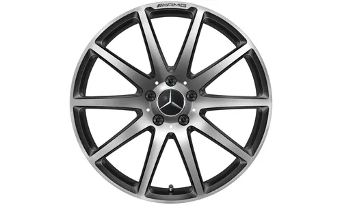 Колесный диск AMG 10J×20 ET48 для Mercedes-Benz SL 231, задняя ось, черный, с алмазной проточкой, 10 спиц — фото 3