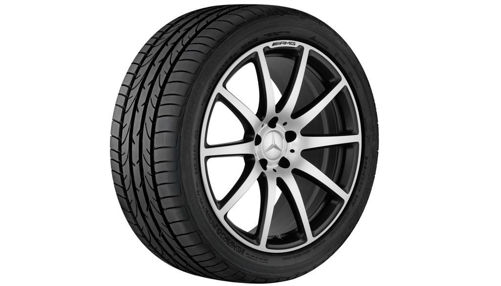Колесный диск AMG 10J×20 ET48 для Mercedes-Benz SL 231, задняя ось, черный, матовый, 10 спиц — фото 3