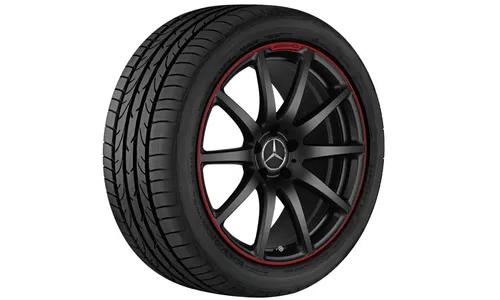 Колесный диск AMG 10J×20 ET48 для Mercedes-Benz SL 231, задняя ось, черный / красный, 10 спиц — фото 1