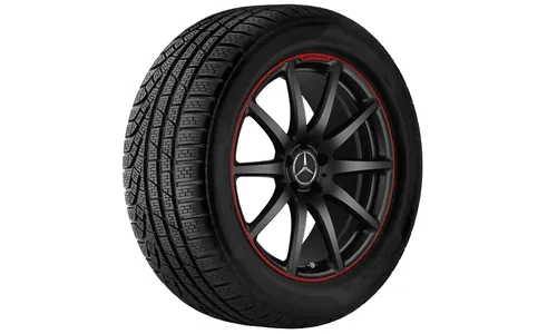 Колесный диск AMG 10J×20 ET48 для Mercedes-Benz SL 231, задняя ось, черный / красный, 10 спиц — фото 2