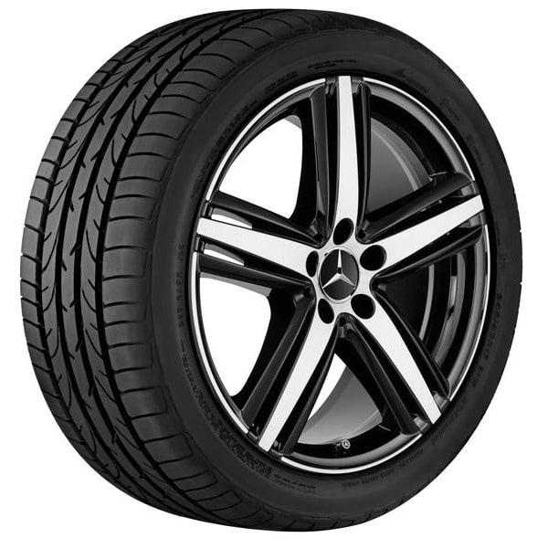 Колесный диск 8,5J×19 ET35,5 для Mercedes-Benz SL 231, передняя ось, черный, с алмазной проточкой — фото 2