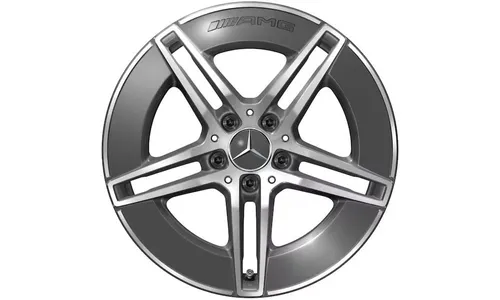 Колесный диск AMG 8J×18 ET44,9 для Mercedes-Benz CLE 236, передняя ось, серый Tantal, с алмазной проточкой, 5 двойных спиц — фото 1