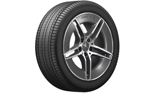 Колесный диск AMG 8J×18 ET44,9 для Mercedes-Benz CLE 236, передняя ось, серый Tantal, с алмазной проточкой, 5 двойных спиц — фото 2