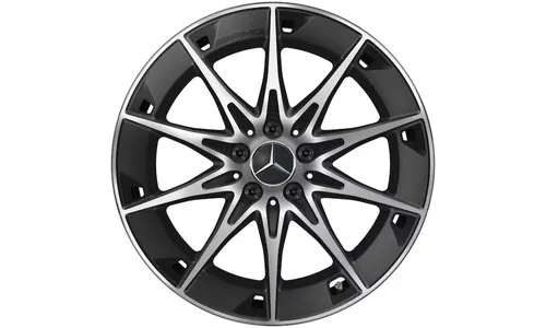 Колесный диск AMG 9,5J×19 ET19 для Mercedes-Benz CLE 236, передняя ось, черный, матовый, с алмазной проточкой, 10 спиц — фото 1