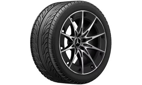 Колесный диск AMG 9,5J×19 ET19 для Mercedes-Benz CLE 236, передняя ось, черный, матовый, с алмазной проточкой, 10 спиц — фото 2