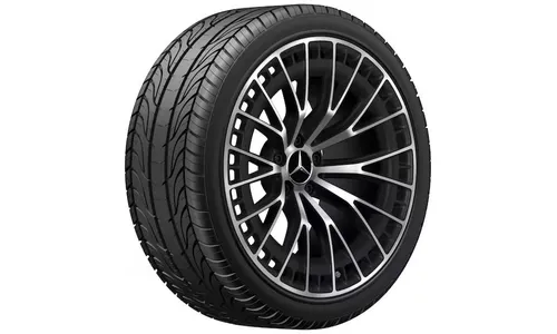 Колесный диск AMG 11J×20 ET24 для Mercedes-Benz CLE 236, задняя ось, черный, матовый, с алмазной проточкой, Y-образные спицы — фото 2