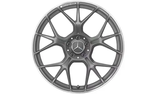 Колесный диск AMG 9,5J×20 ET19 для Mercedes-Benz CLE 236, передняя ось, серый Himalaya, матовый, кромка обода с алмазной проточкой, перекрестные спицы — фото 1