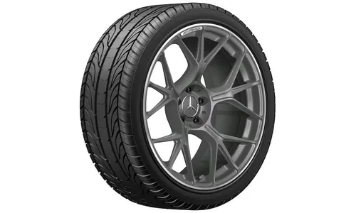 Колесный диск AMG 9,5J×20 ET19 для Mercedes-Benz CLE 236, передняя ось, серый Himalaya, матовый, кромка обода с алмазной проточкой, перекрестные спицы — фото 2
