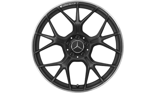 Колесный диск AMG 9,5J×20 ET19 для Mercedes-Benz CLE 236, передняя ось, черный, матовый, кромка обода с алмазной проточкой, перекрестные спицы — фото 1