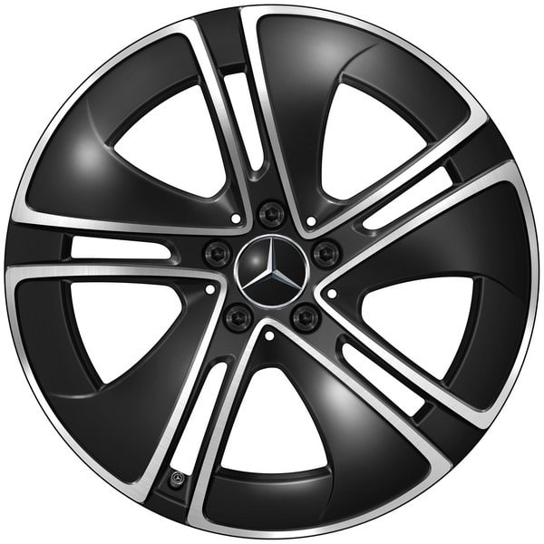 Колесный диск 9J×19 ET60,5 для Mercedes-Benz CLE 236, задняя ось, черный, с алмазной проточкой, 5 спиц — фото 1