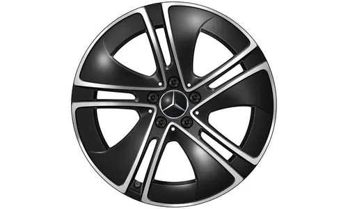 Колесный диск 9J×19 ET60,5 для Mercedes-Benz CLE 236, задняя ось, черный, с алмазной проточкой, 5 спиц — фото 1
