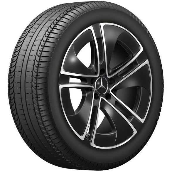 Колесный диск 9J×19 ET60,5 для Mercedes-Benz CLE 236, задняя ось, черный, с алмазной проточкой, 5 спиц — фото 2