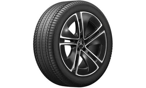 Колесный диск 9J×19 ET60,5 для Mercedes-Benz CLE 236, задняя ось, черный, с алмазной проточкой, 5 спиц — фото 2