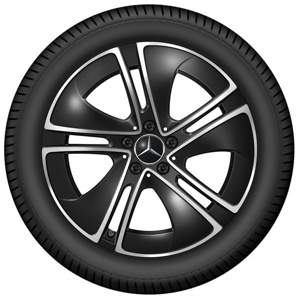 Колесный диск 9J×19 ET60,5 для Mercedes-Benz CLE 236, задняя ось, черный, с алмазной проточкой, 5 спиц — фото 3