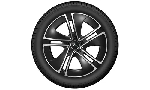 Колесный диск 9J×19 ET60,5 для Mercedes-Benz CLE 236, задняя ось, черный, с алмазной проточкой, 5 спиц — фото 3