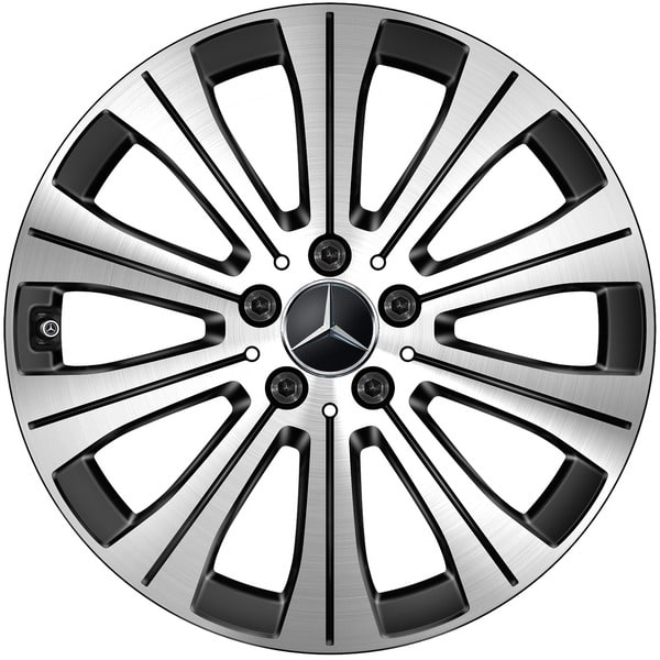 Колесный диск 6,5J×18 ET44,5 для Mercedes-Benz EQA 243 / EQB 243, передняя и задняя оси, черный, с алмазной проточкой — фото 1