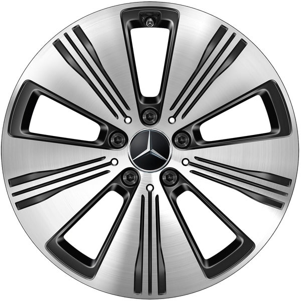 Колесный диск 7,5J×18 ET53,5 для Mercedes-Benz EQA 243 / EQB 243, передняя и задняя оси, черный, с алмазной проточкой, 5 спиц — фото 1