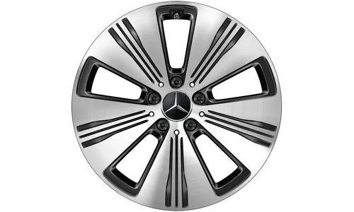 Колесный диск 7,5J×18 ET53,5 для Mercedes-Benz EQA 243 / EQB 243, передняя и задняя оси, черный, с алмазной проточкой, 5 спиц — фото 1