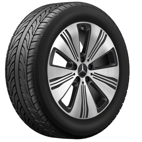 Колесный диск 7,5J×18 ET53,5 для Mercedes-Benz EQA 243 / EQB 243, передняя и задняя оси, черный, с алмазной проточкой, 5 спиц — фото 2
