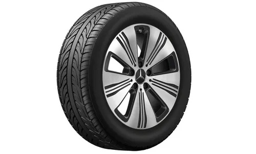 Колесный диск 7,5J×18 ET53,5 для Mercedes-Benz EQA 243 / EQB 243, передняя и задняя оси, черный, с алмазной проточкой, 5 спиц — фото 2