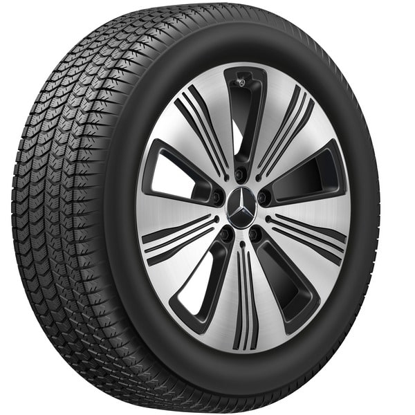 Колесный диск 7,5J×18 ET53,5 для Mercedes-Benz EQA 243 / EQB 243, передняя и задняя оси, черный, с алмазной проточкой, 5 спиц — фото 3