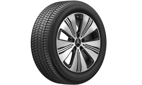 Колесный диск 7,5J×18 ET53,5 для Mercedes-Benz EQA 243 / EQB 243, передняя и задняя оси, черный, с алмазной проточкой, 5 спиц — фото 3