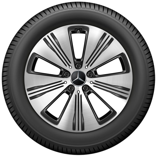 Колесный диск 7,5J×18 ET53,5 для Mercedes-Benz EQA 243 / EQB 243, передняя и задняя оси, черный, с алмазной проточкой, 5 спиц — фото 4