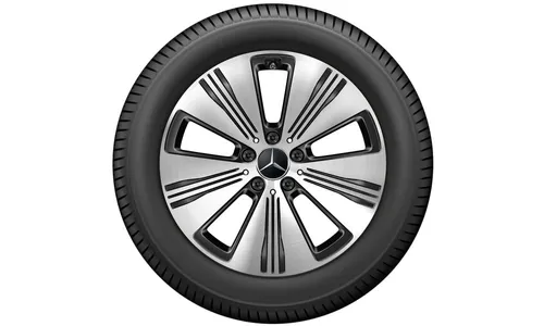 Колесный диск 7,5J×18 ET53,5 для Mercedes-Benz EQA 243 / EQB 243, передняя и задняя оси, черный, с алмазной проточкой, 5 спиц — фото 4